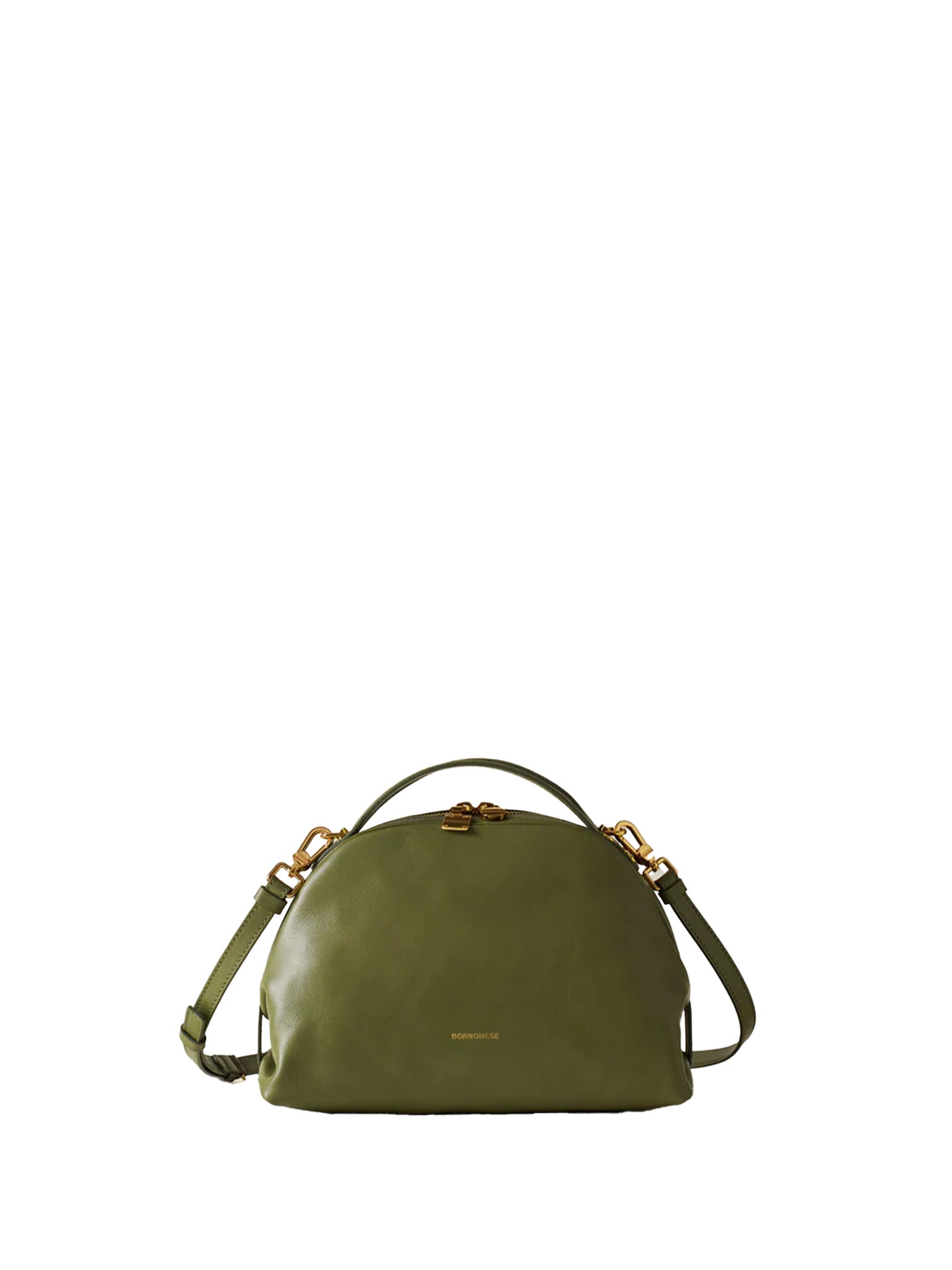 BORBONESE Mini Leather Trunk Handbag