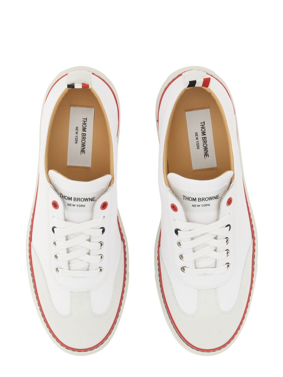 THOM BROWNE Low-Top Leather Sneakers for Men