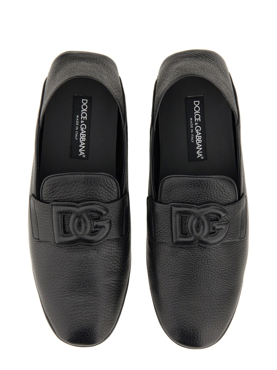 DOLCE & GABBANA Men's Driver Loafers with Logo