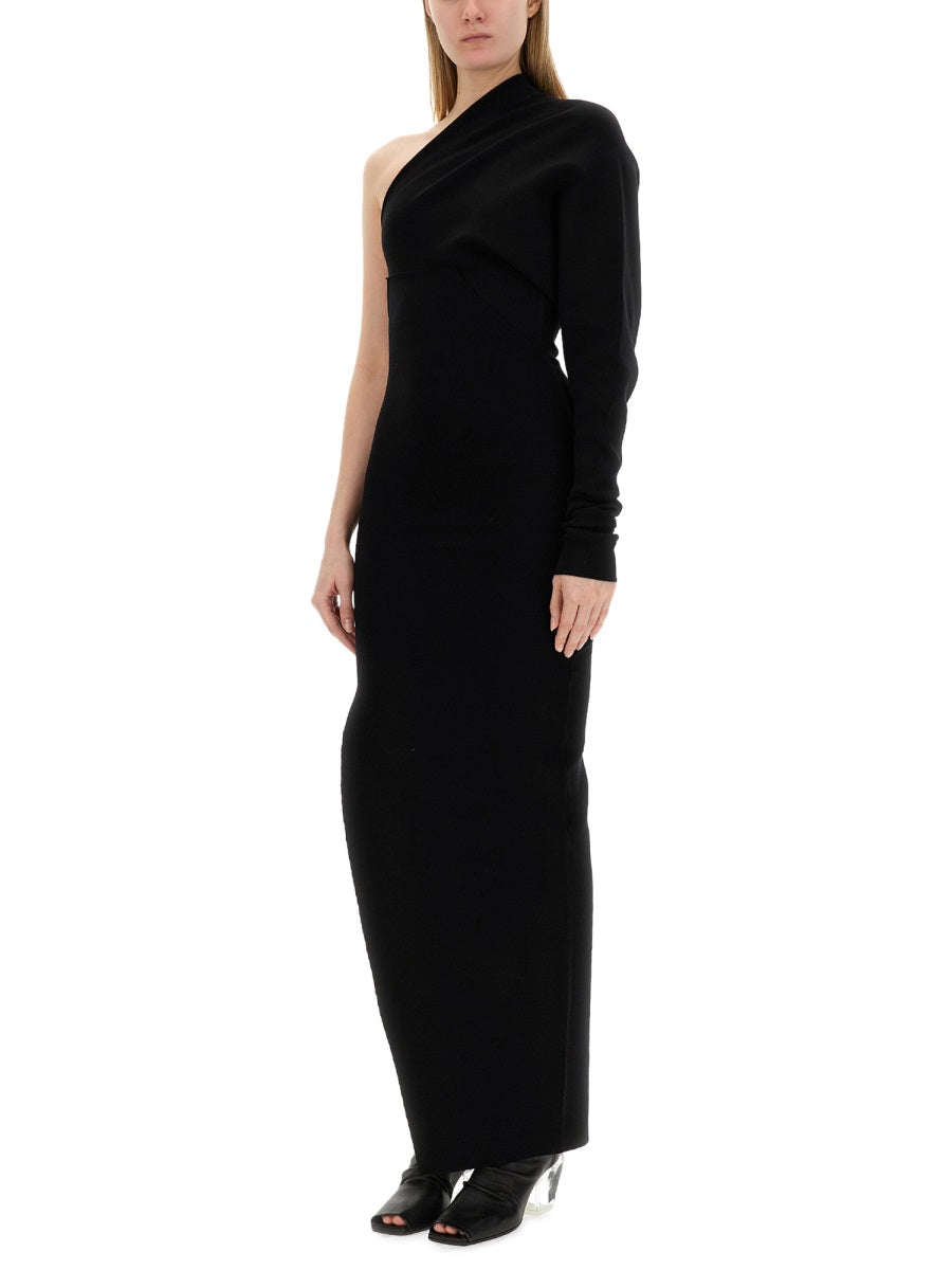 RICK OWENS One-Shoulder Slim Fit Mini Dress - Size S