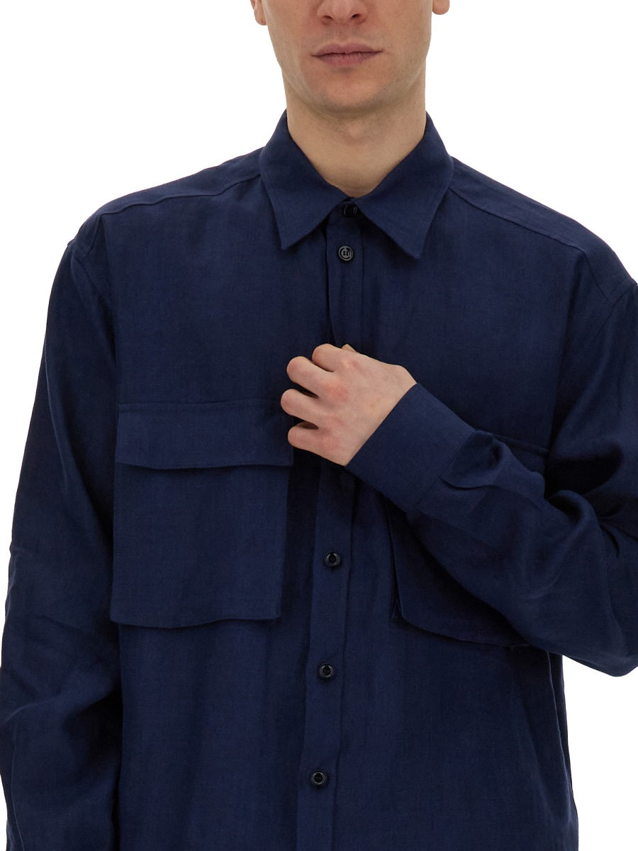 DOLCE & GABBANA Oversize Linen Shirt with Pockets - Size L