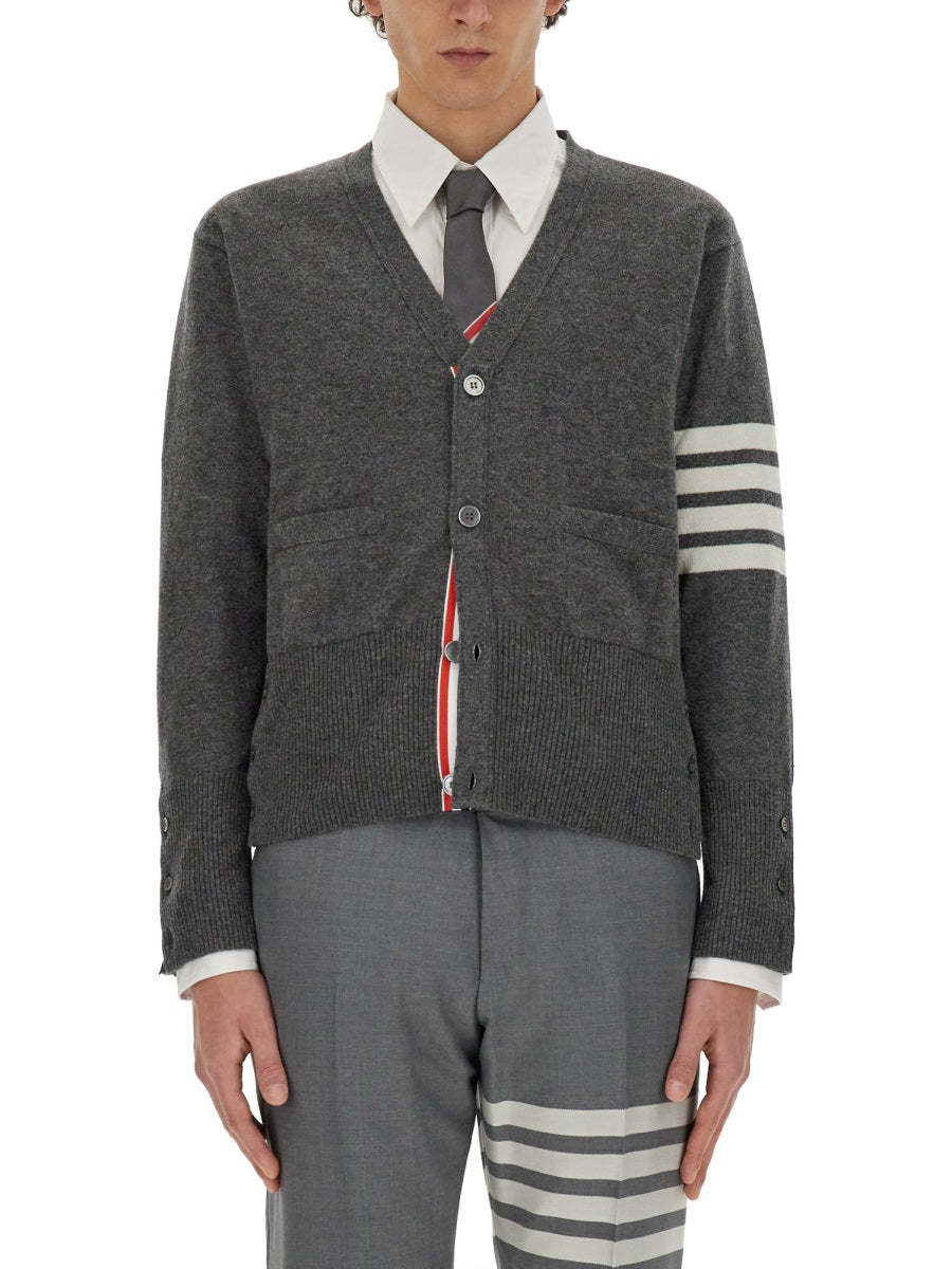 THOM BROWNE V-Neck Cashmere Cardigan Size 3 JP