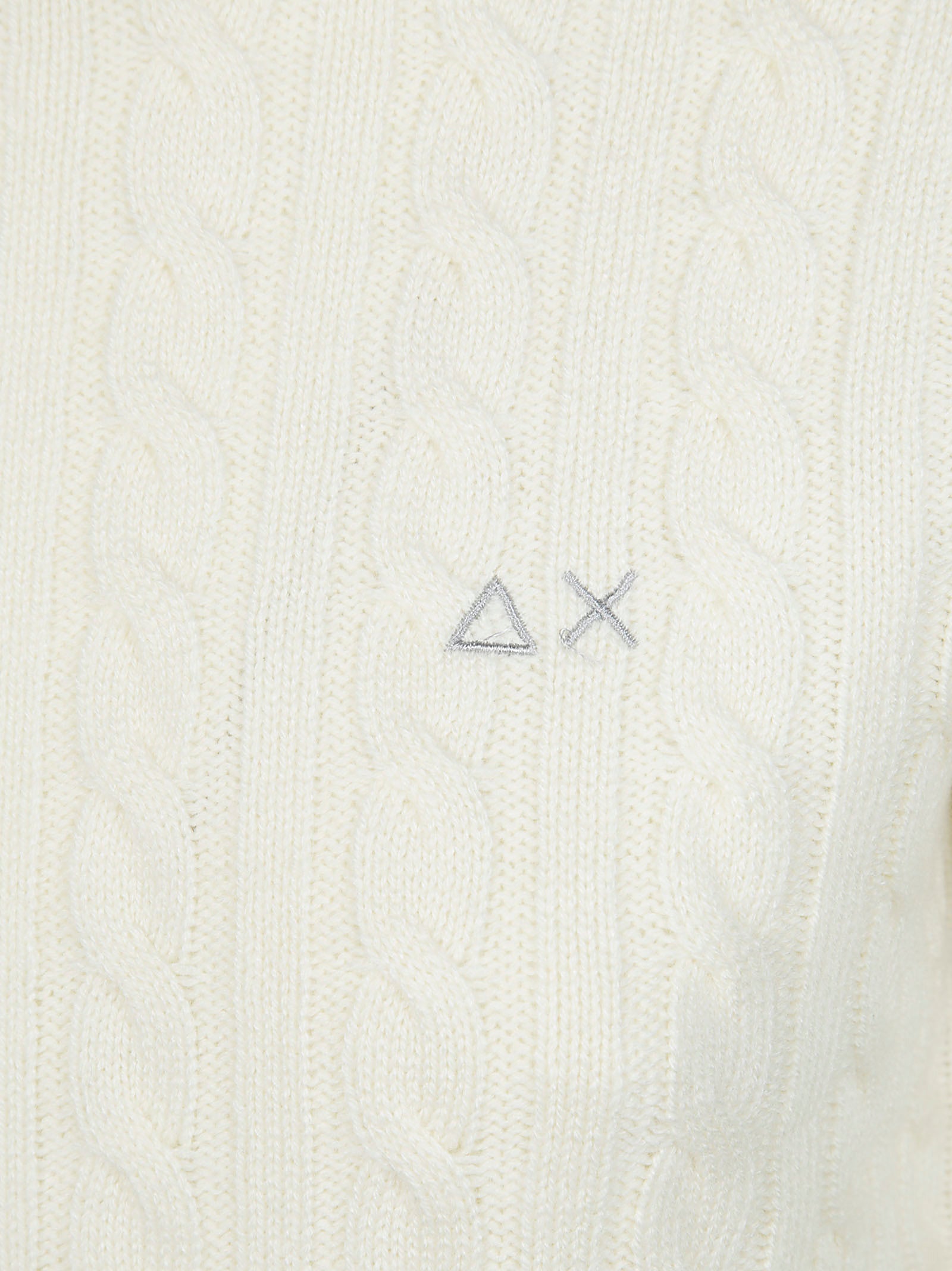 SUN 68 Men's Round Neck Cable Knit Sweater