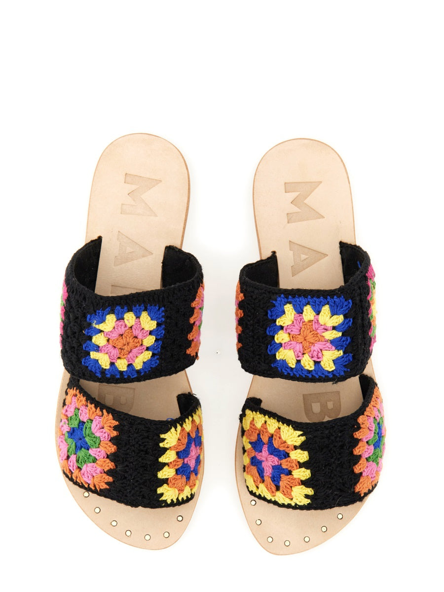 MANEBI Cotton Crochet Sandals with Jute Bands