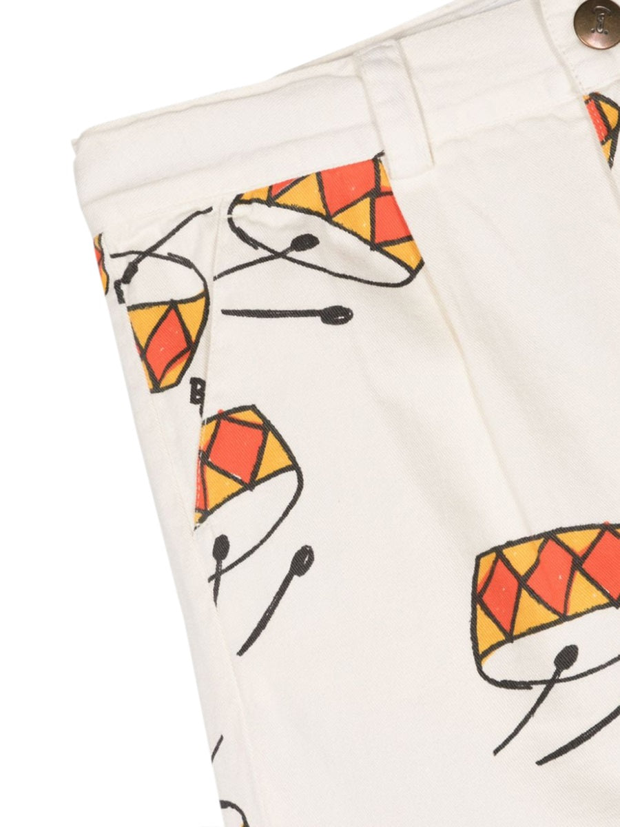 BOBO CHOSES Mini Drum Play Denim Bermuda Shorts