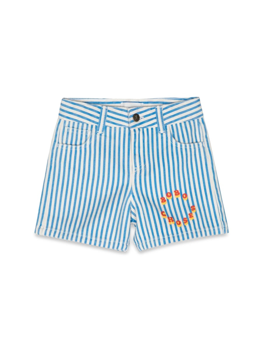 BOBO CHOSES Mini Circle Stripes Woven Shorts