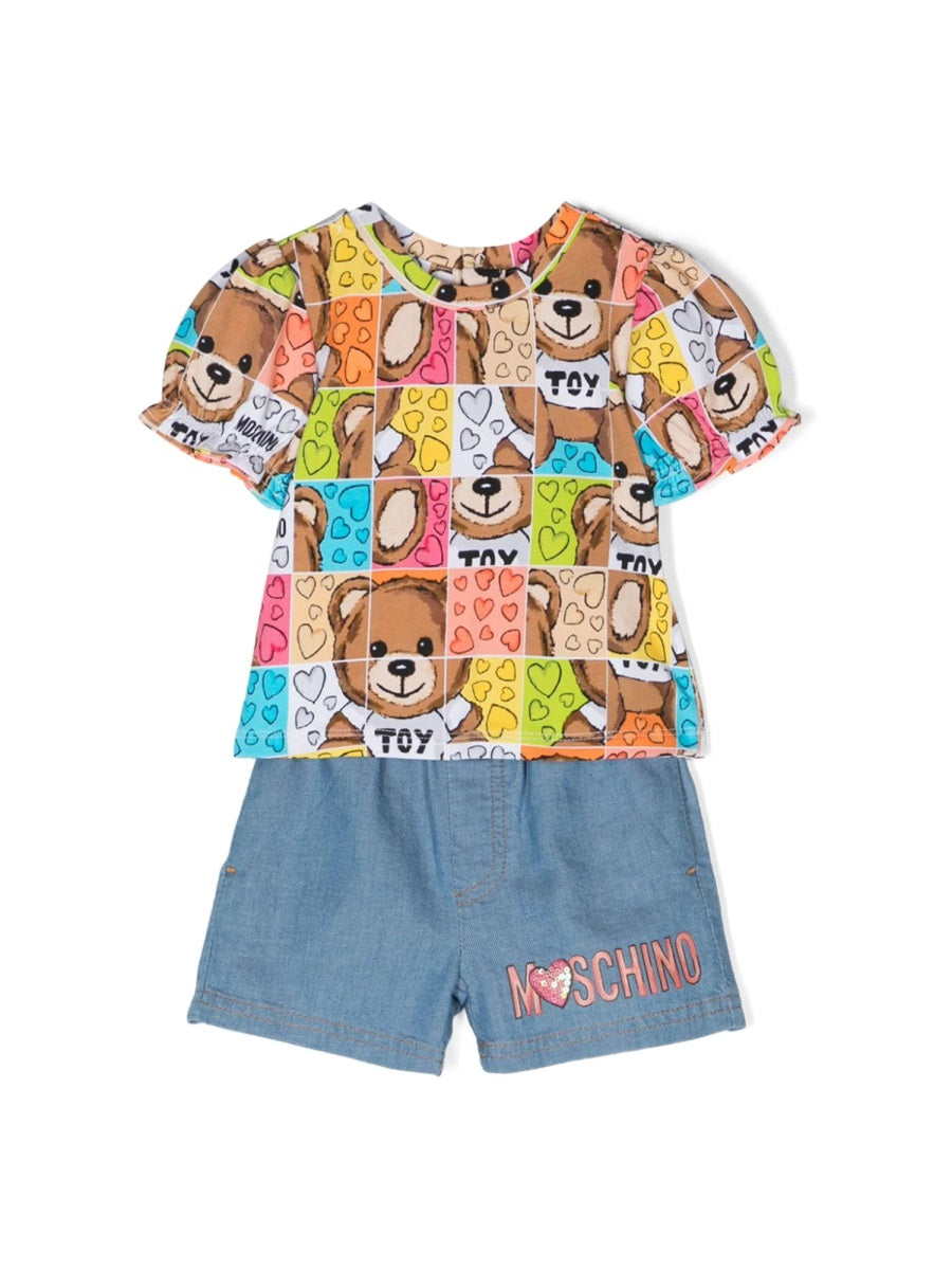 MOSCHINO Mini T-Shirt and Shorts Set for Girls