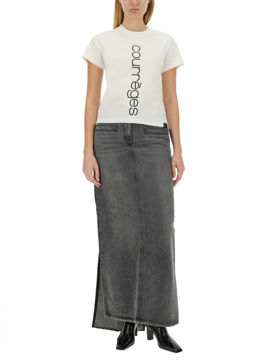 COURREGES Regular Fit Logo T-Shirt - Size S