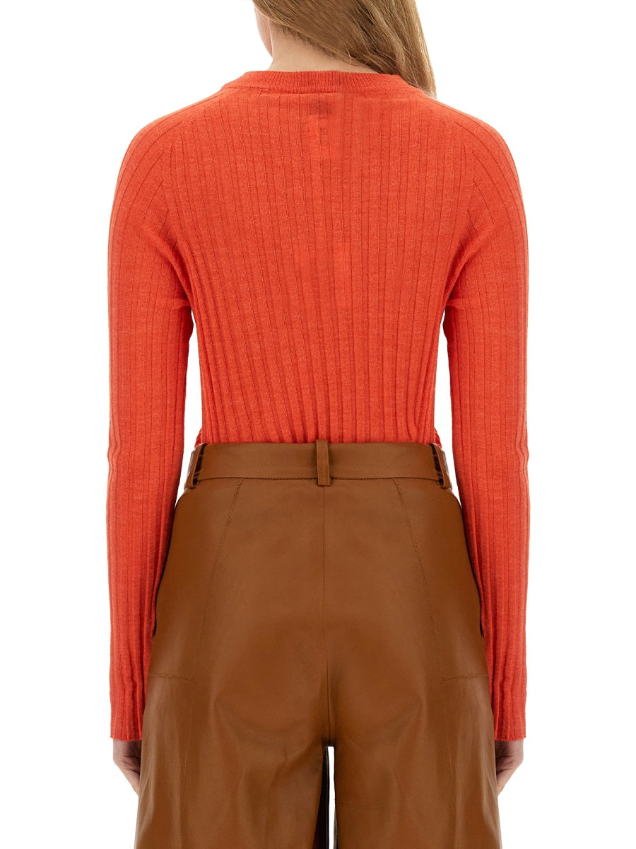 ALYSI Slim Fit Ribbed Knit Sweater - Size M