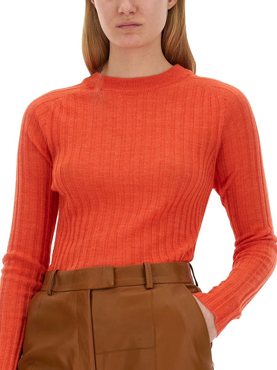 ALYSI Slim Fit Ribbed Knit Sweater - Size M