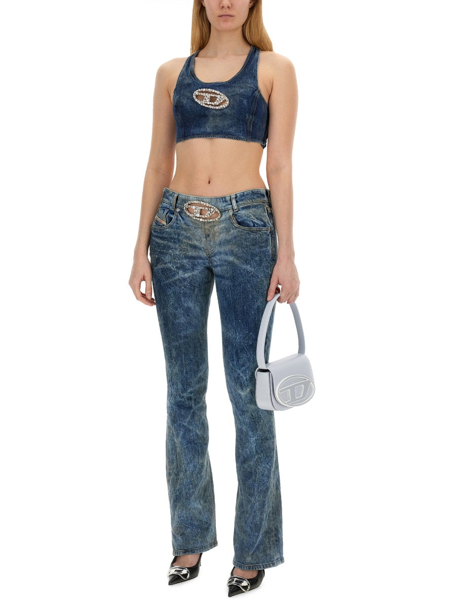 DIESEL Logo-Embellished Denim Tops for Women - Size S