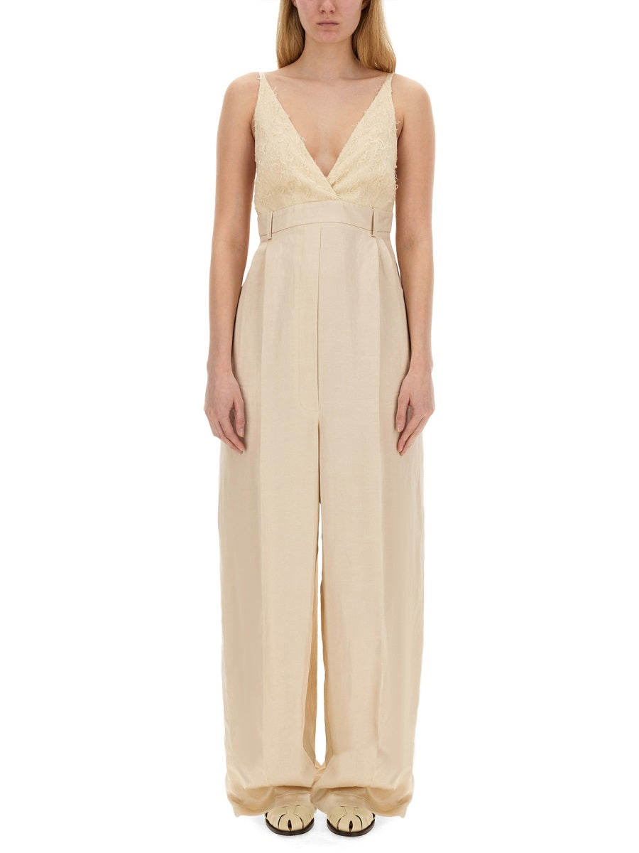 ALYSI Regular Fit Satin Jumpsuit - Size 40