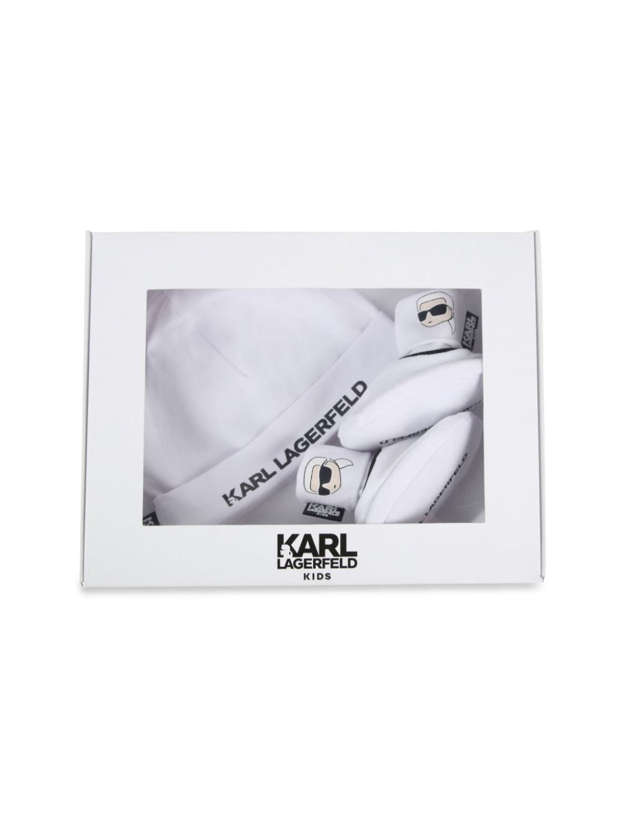 KARL LAGERFELD Mini Bonnet and Slippers Set