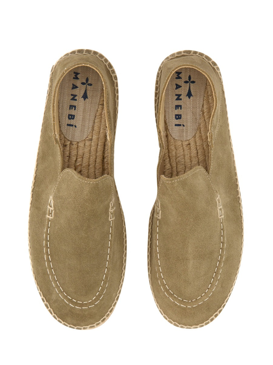 MANEBI Men's Leather Espadrille Flats