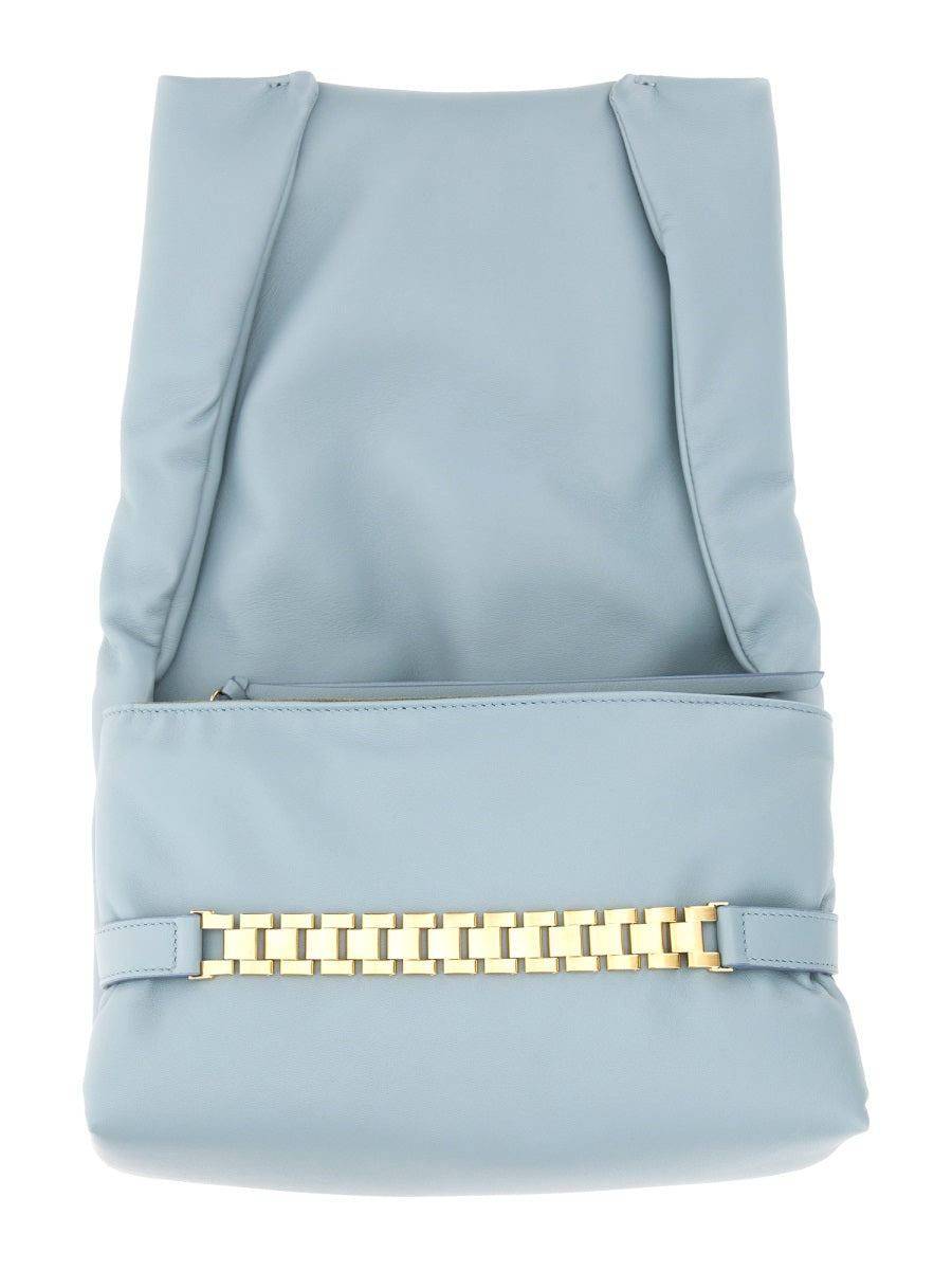 VICTORIA BECKHAM Puffy Mini Pouch Handbag with Chain