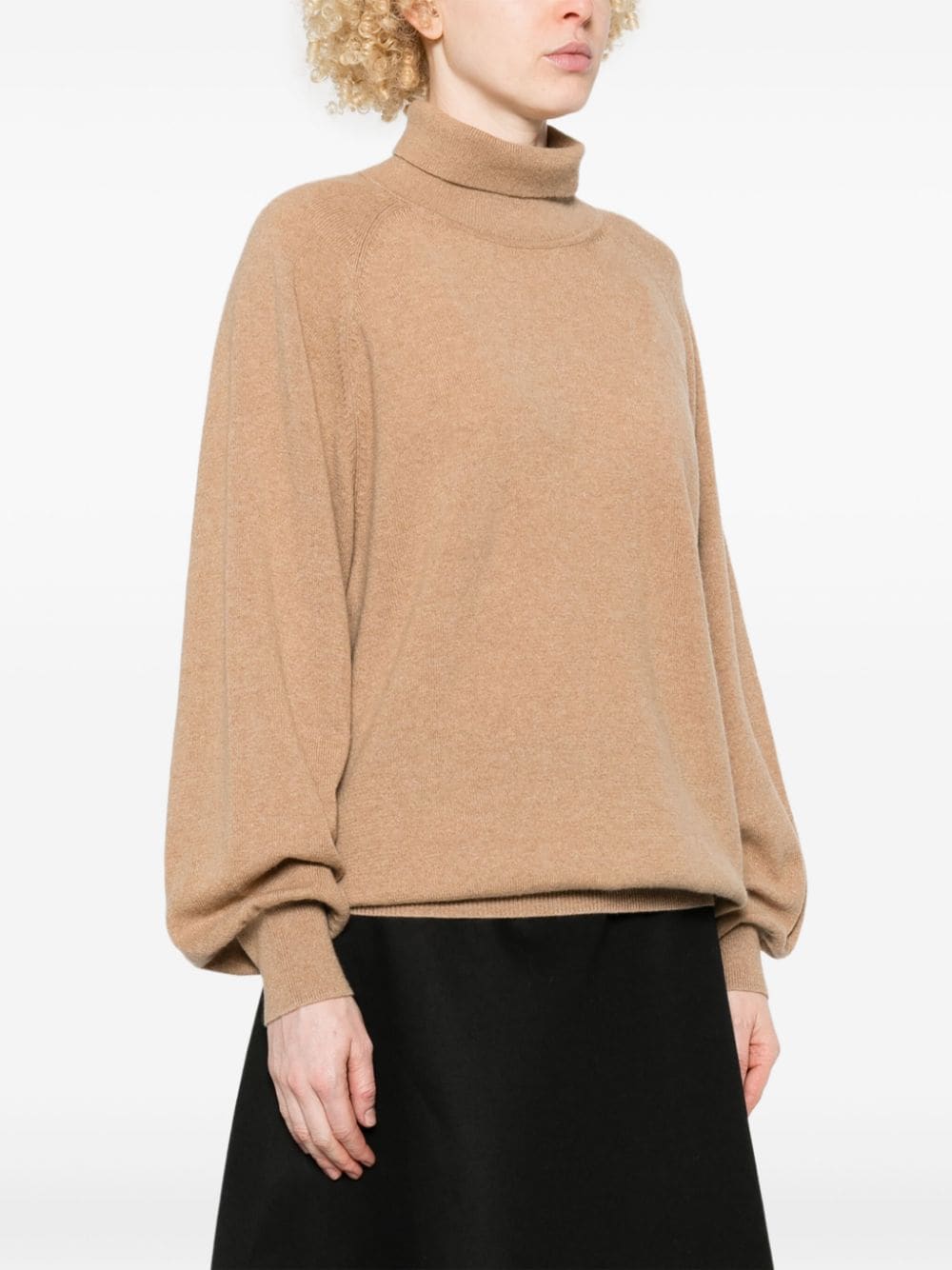 KHAITE High Neck Cashmere Blend Sweater