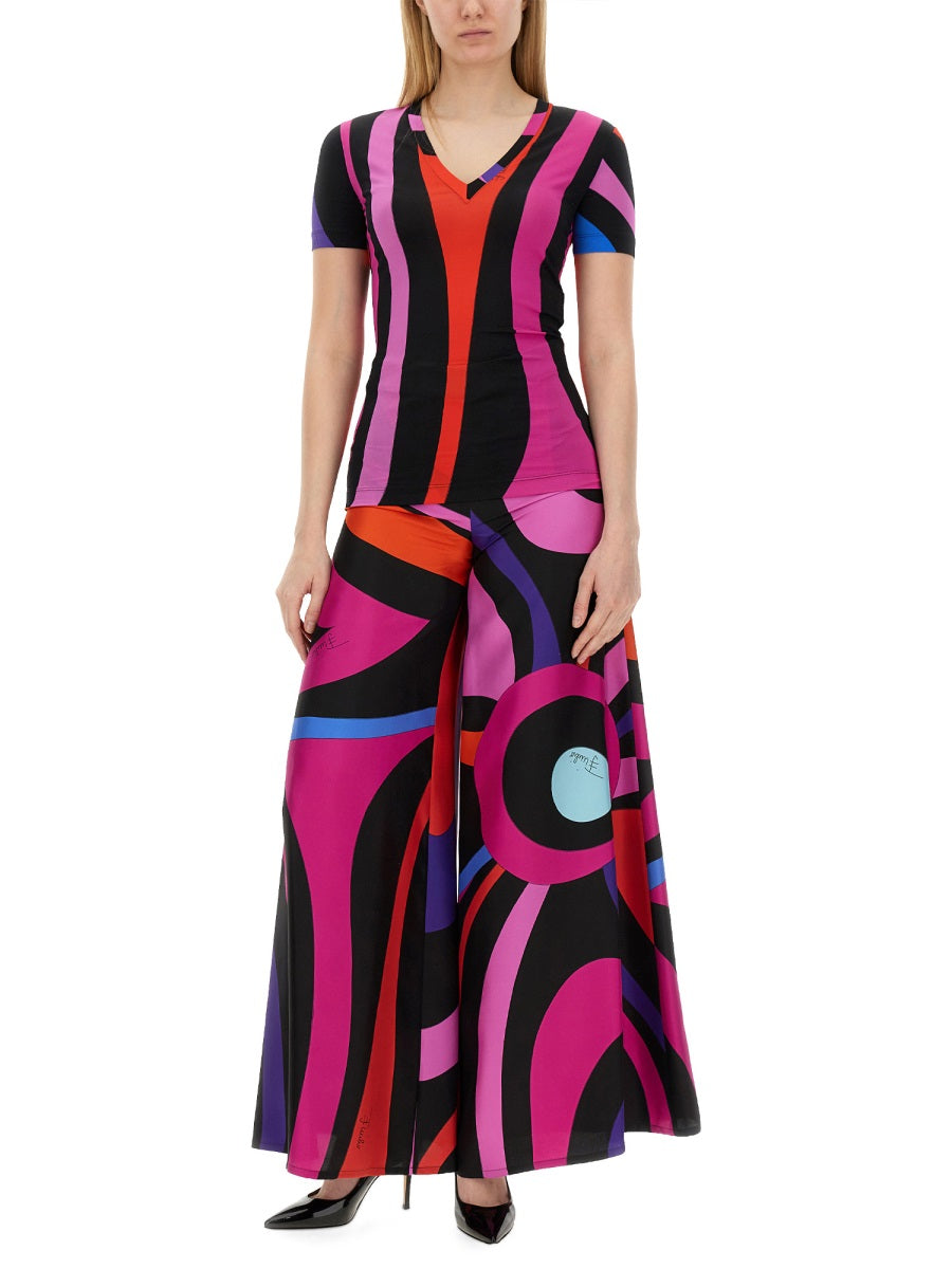 PUCCI Slim Fit Marble Print T-Shirt - Size 40