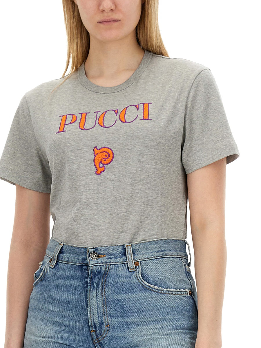 PUCCI Regular Fit Logo T-Shirt for Women - Size S