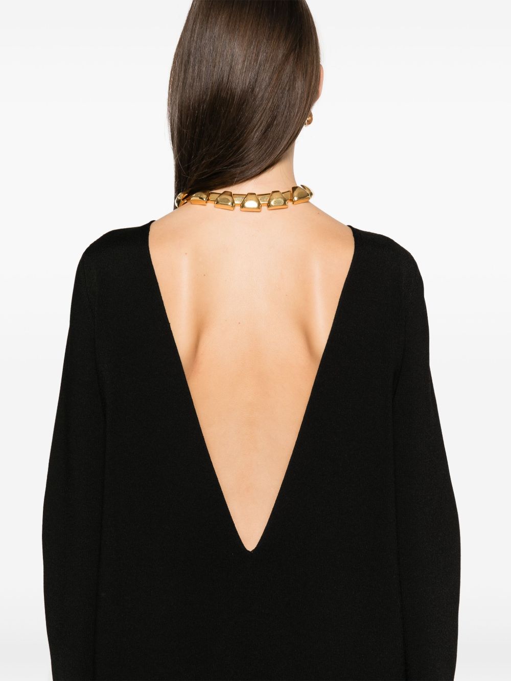 KHAITE Fringed Mini Dress with V-Back for Women