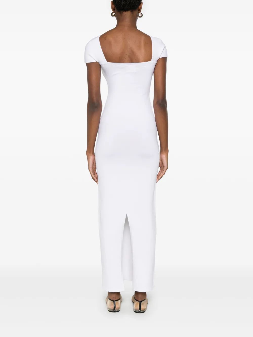 KHAITE Long Basile Dress with Contrast Neckline