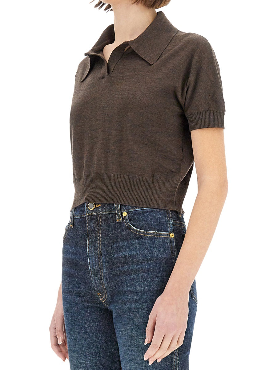 KHAITE Womens Wool Blend Morgane Top - Size S