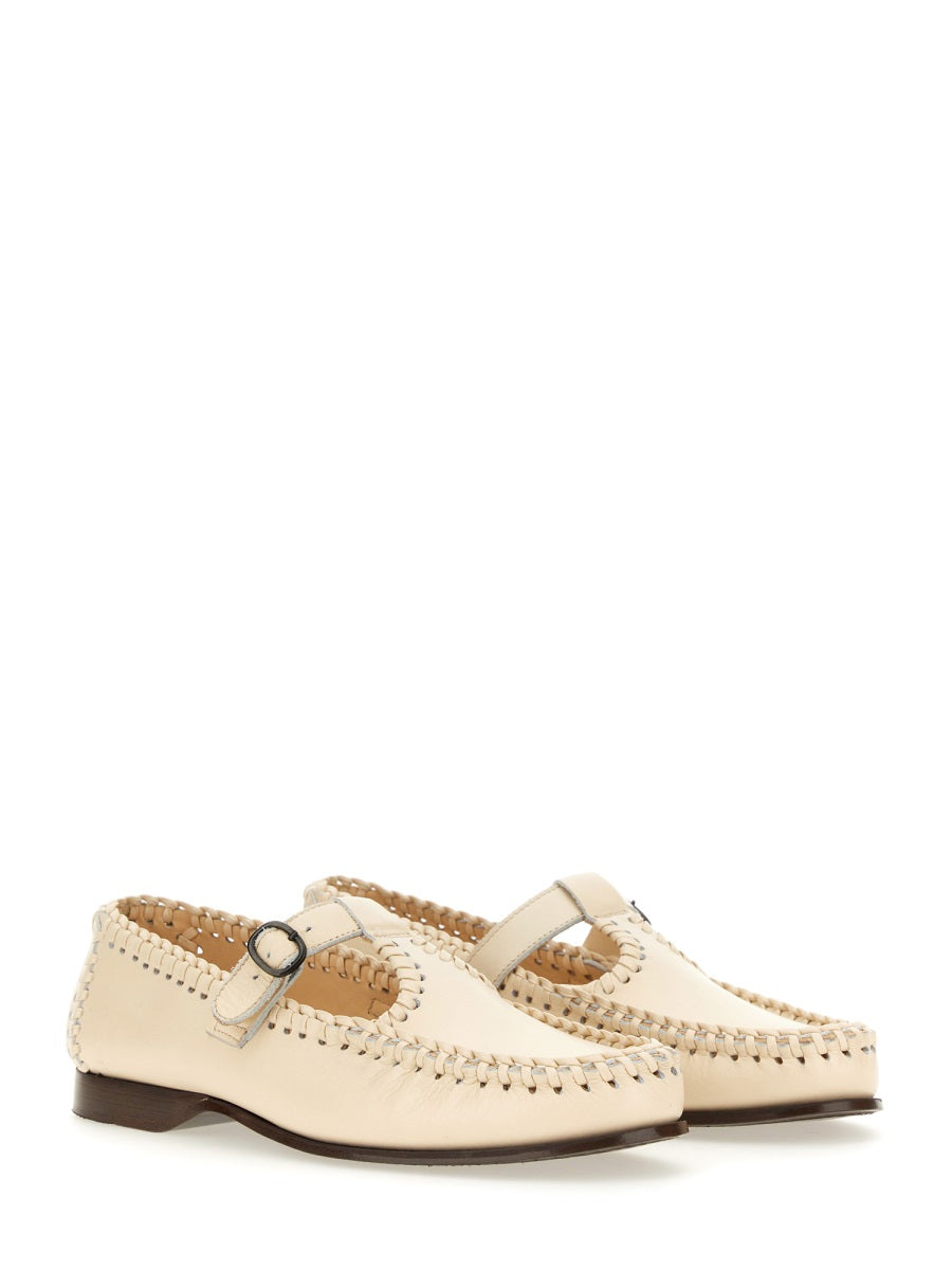 HEREU Elegant Moccasin T-Bar Loafers for Women