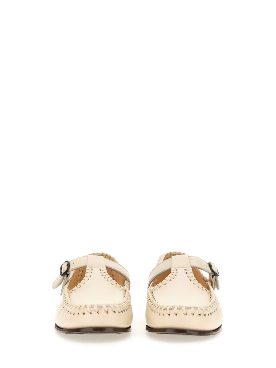 HEREU Elegant Moccasin T-Bar Loafers for Women