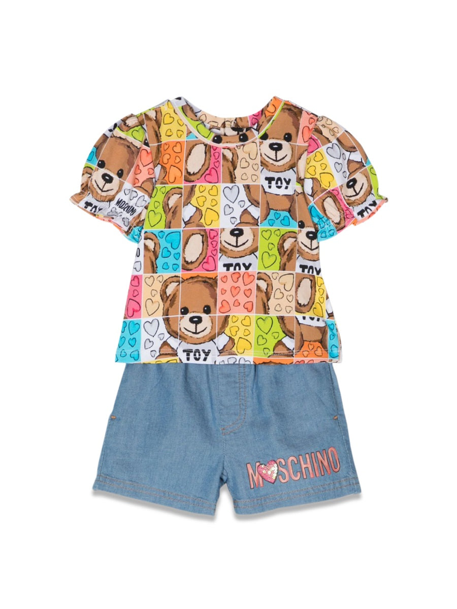 MOSCHINO Girls' Mini T-Shirt and Shorts Set