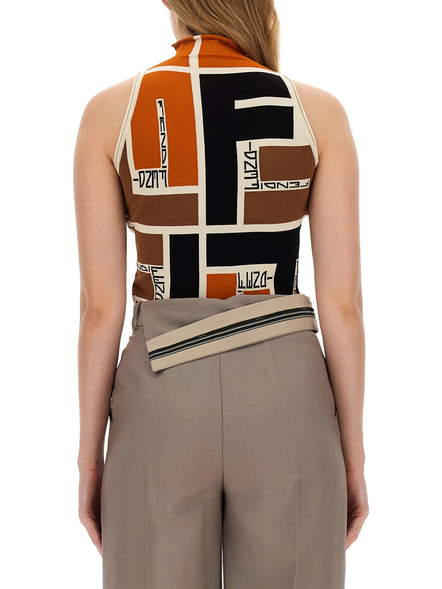 FENDI Puzzle Pattern Top - Size 40 IT
