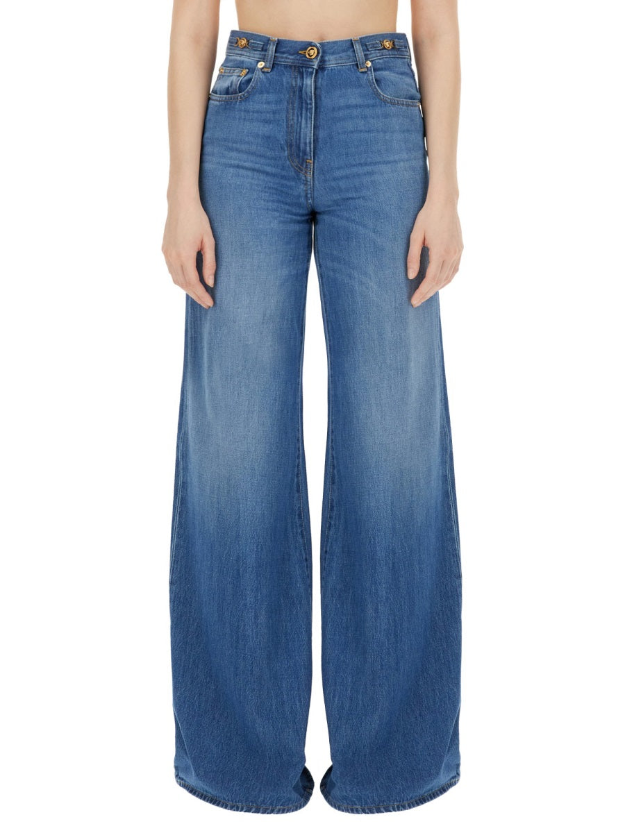 VERSACE Marine Mini High-Waisted Jeans - Size 27