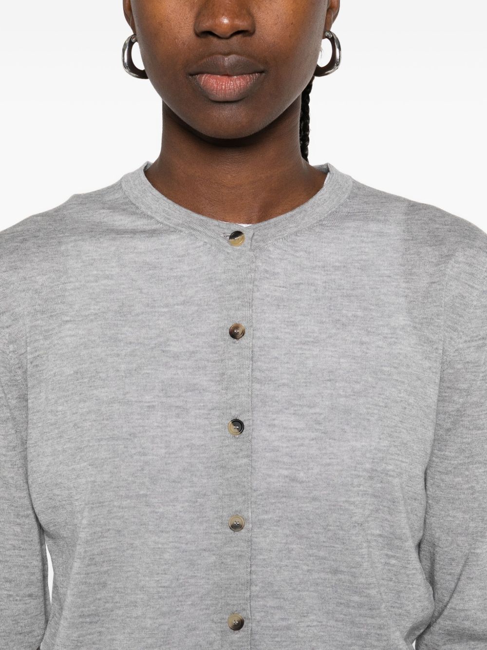 KHAITE Wool Cardigan with Button Fastening for Women