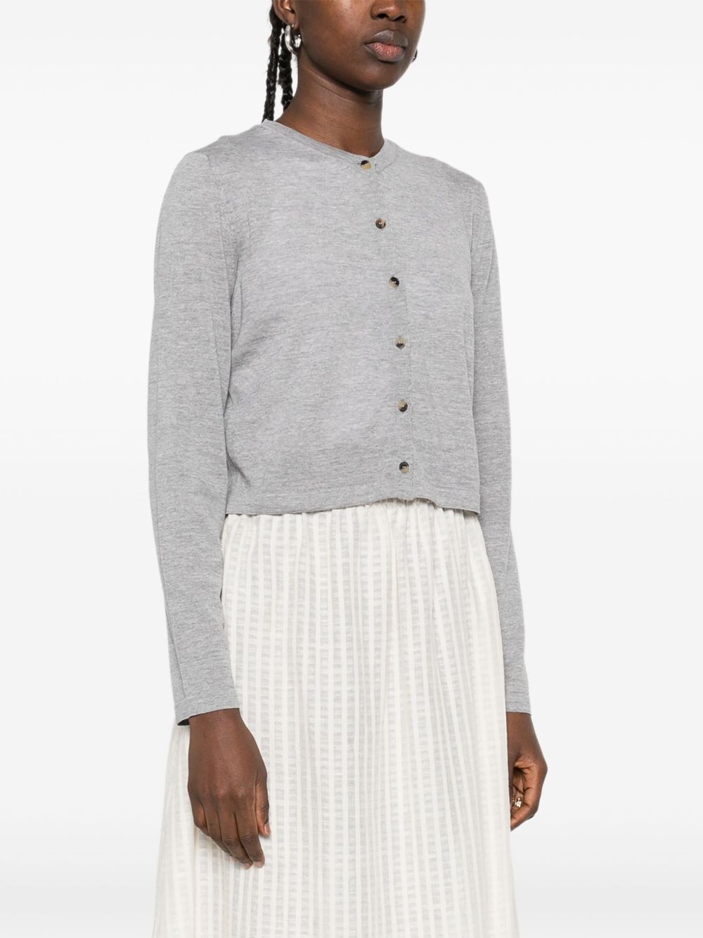 KHAITE Wool Cardigan with Button Fastening for Women