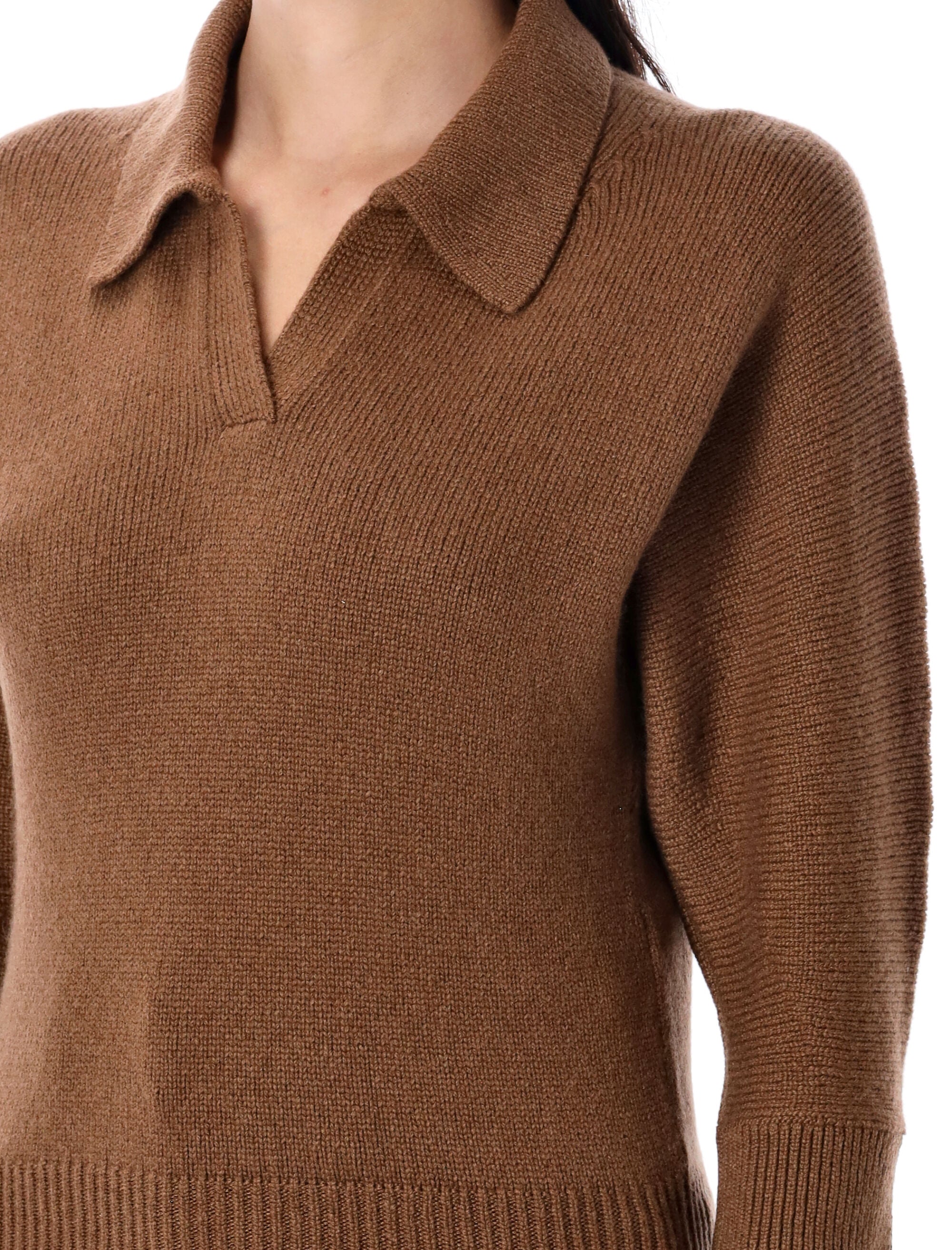 KHAITE Cashmere Open Polo Collar Sweater - Size S