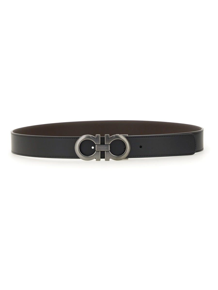 Ferragamo Reversible Gancini Hook Belt - 3.5 CM