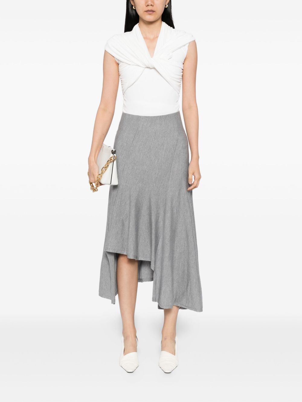 KHAITE Wool Midi Skirt