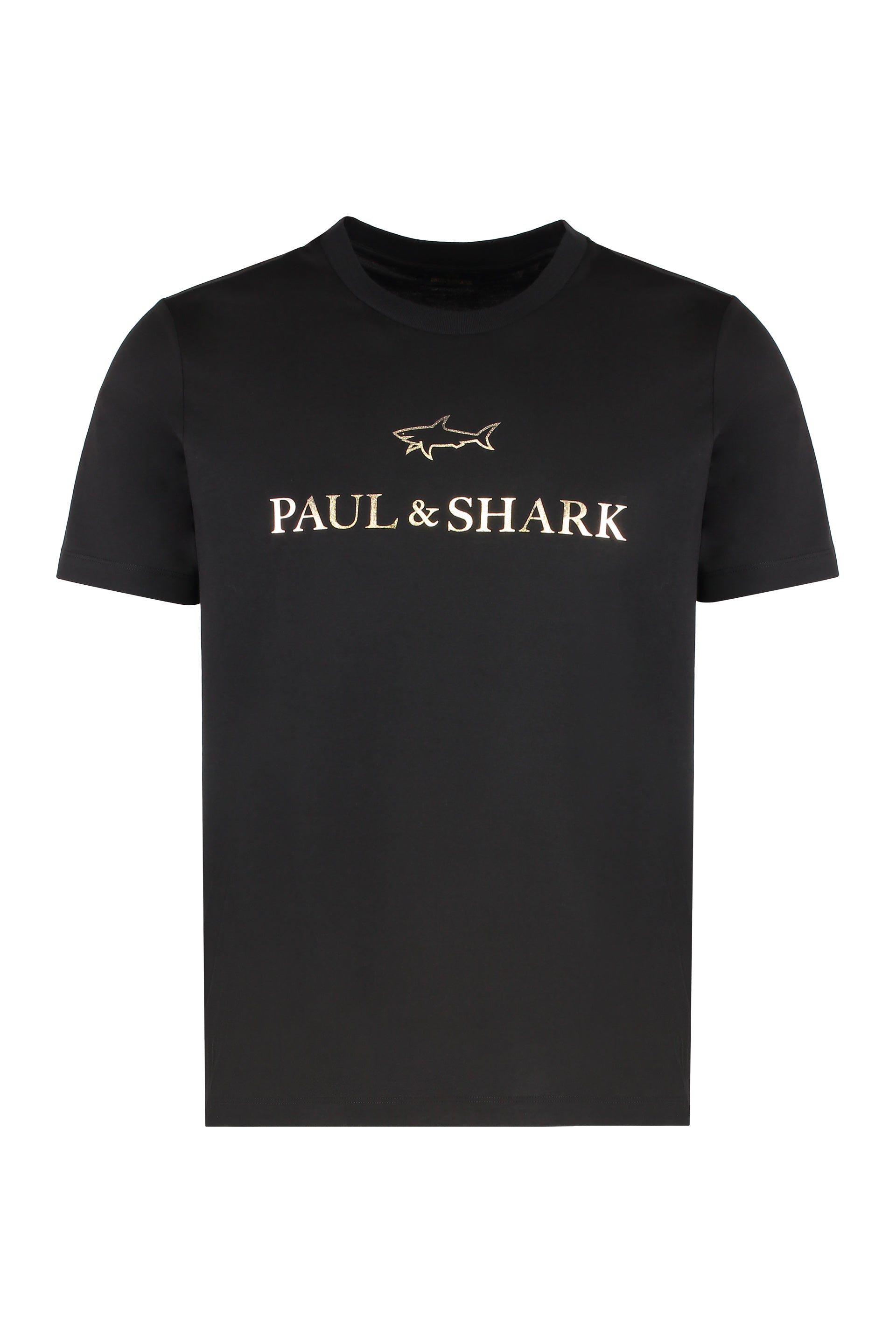 PAUL & SHARK Cotton T-Shirt with Metallic Logo Print - FW25