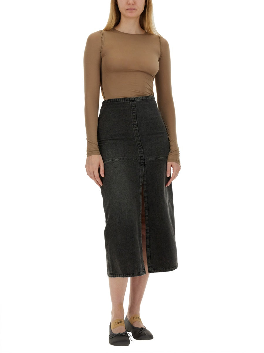 MM6 MAISON MARGIELA Long Denim Skirt - Women's Size 40