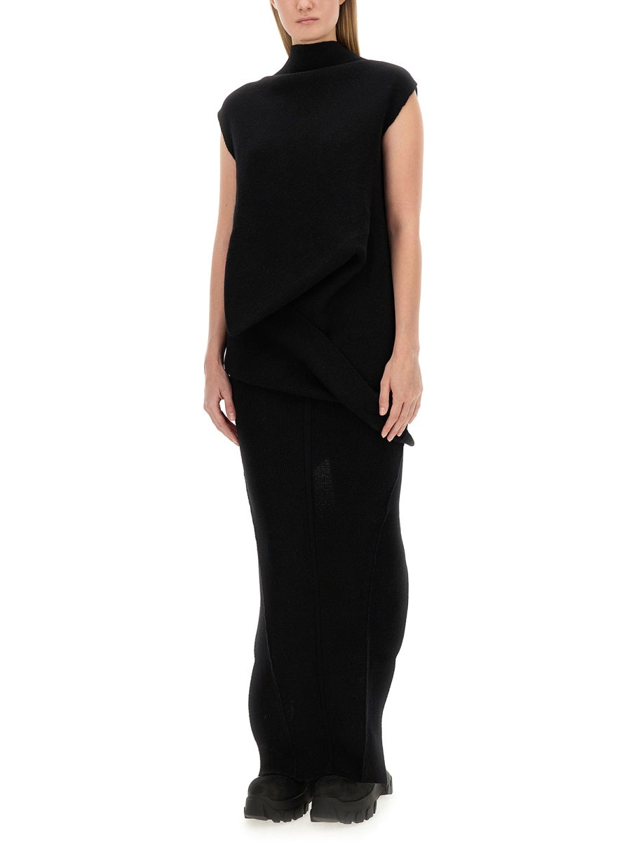 RICK OWENS Regular Fit Cashmere Blend Knit Top - Size S