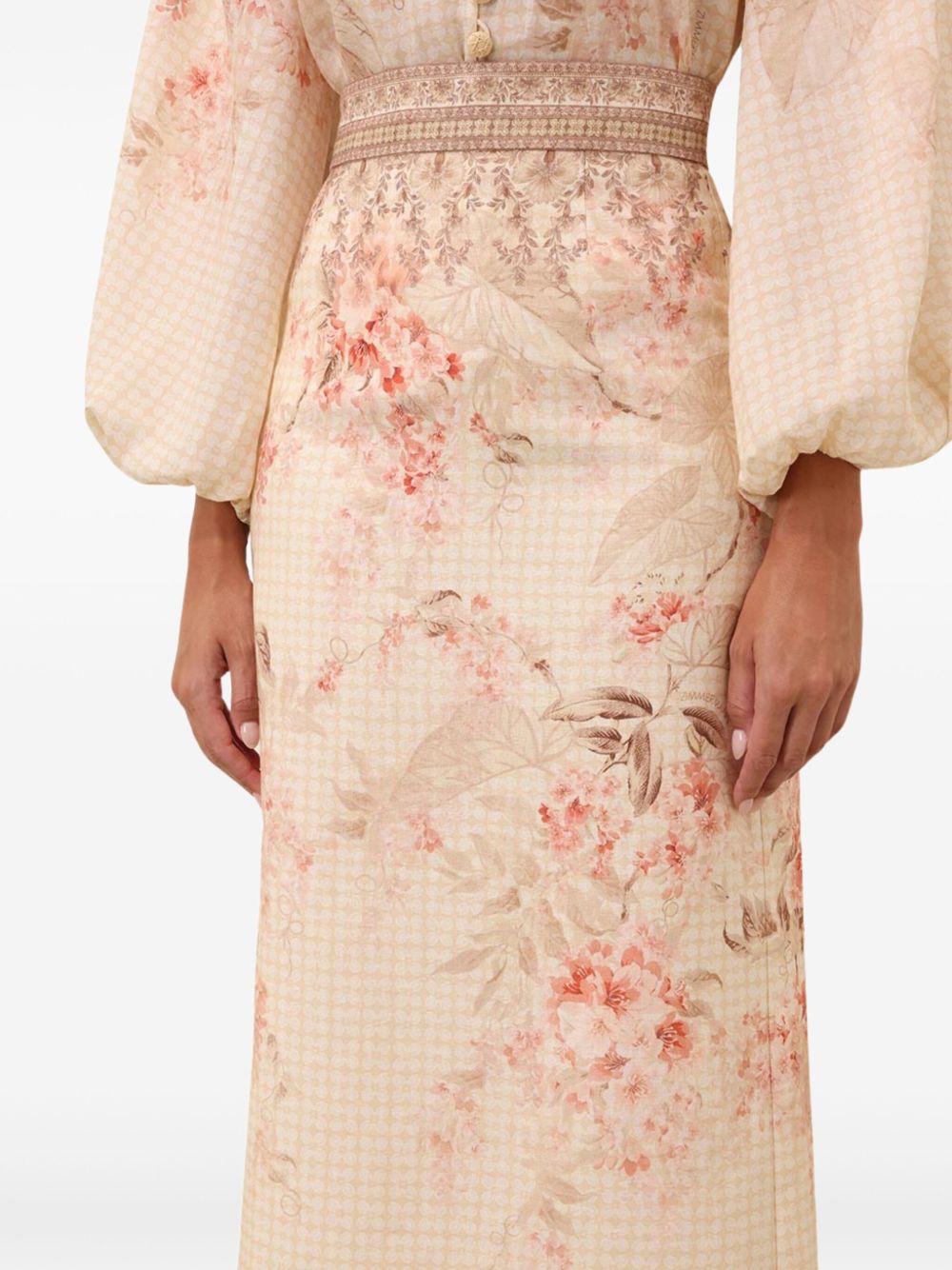 ZIMMERMANN Linen Skirt with Back Slit - Size 0P to 4