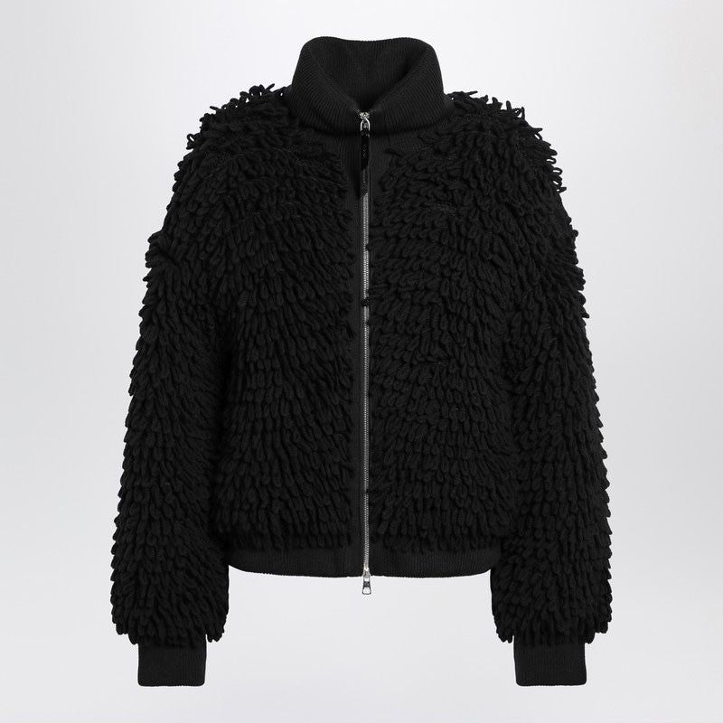 MONCLER GENIUS Wool-Blend Cardigan with High Neck and Double Zip Closure
