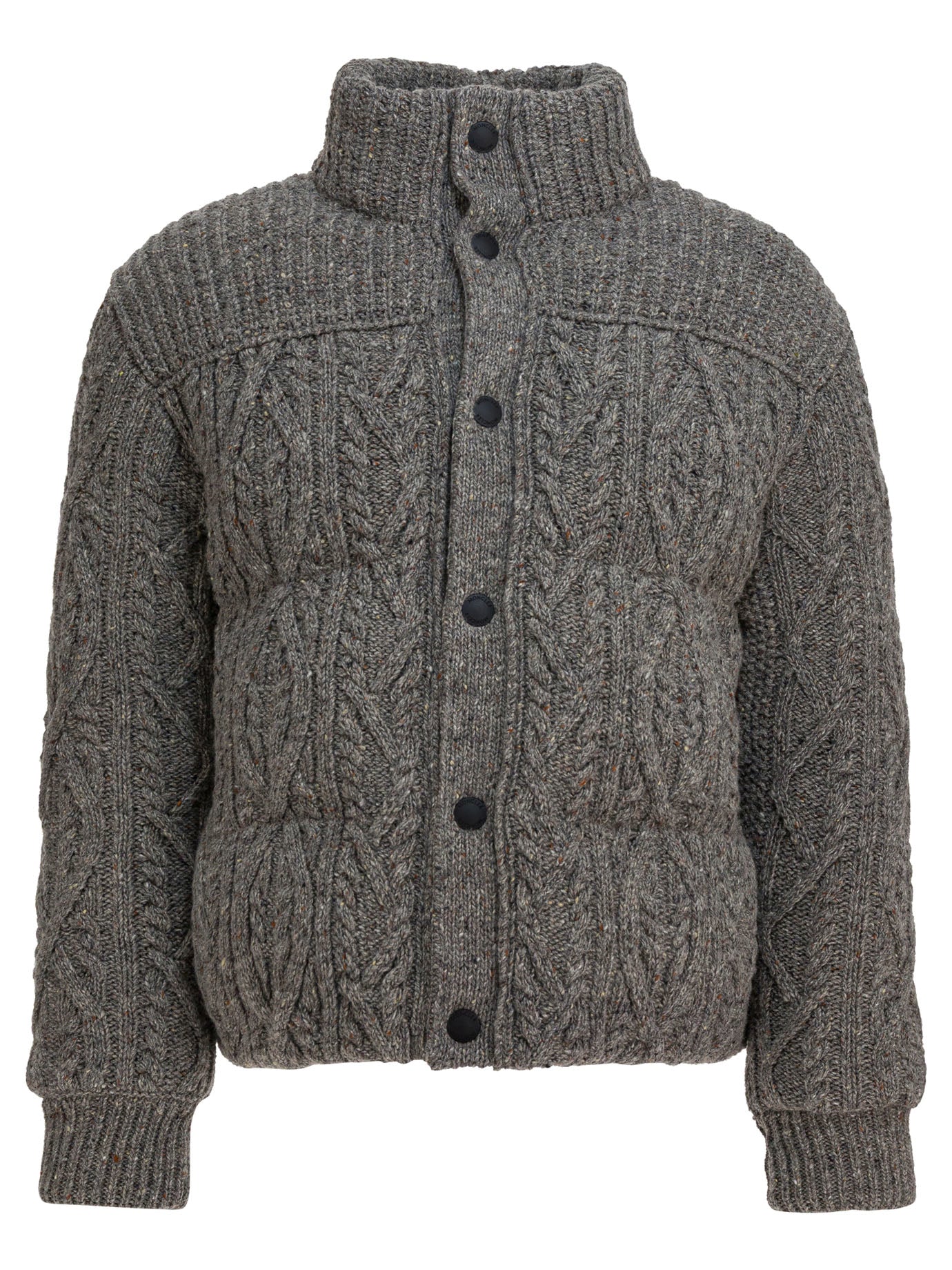 MONCLER GRENOBLE Regular Fit Wool Tweed Down Jacket