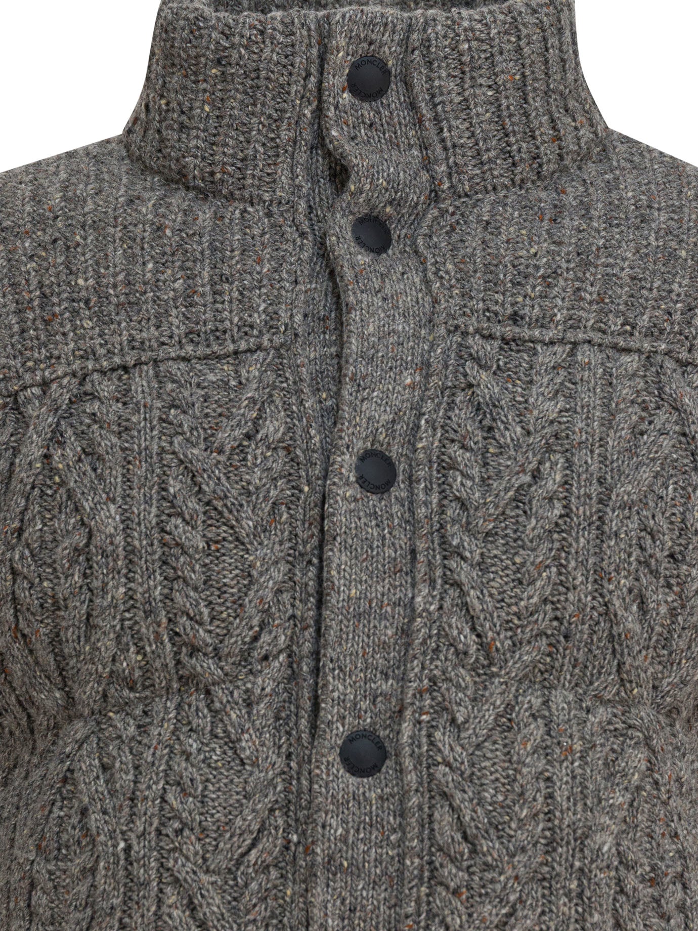 MONCLER GRENOBLE Regular Fit Wool Tweed Down Jacket