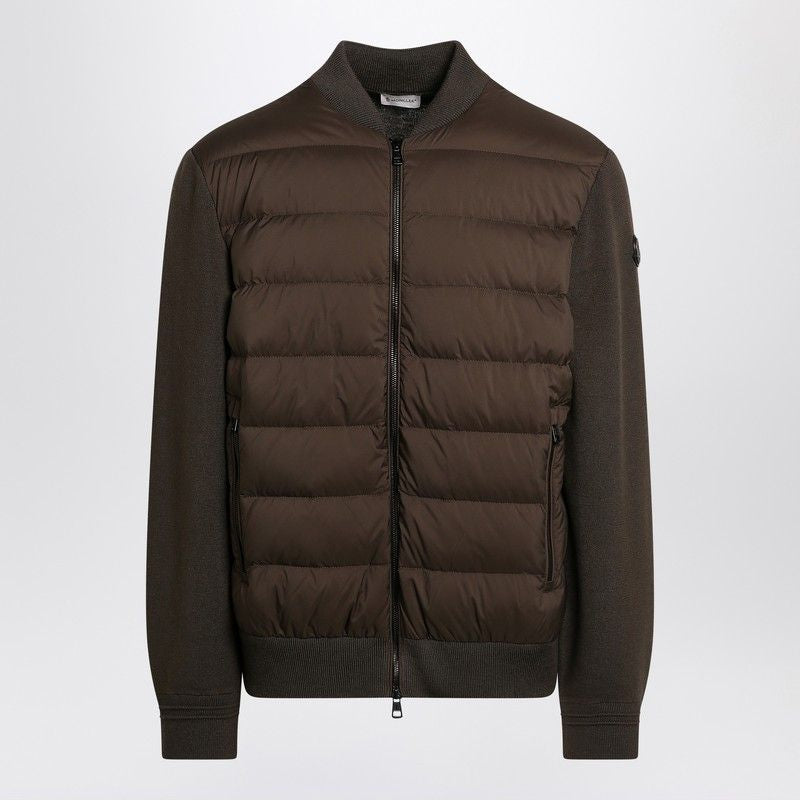 MONCLER Padded Cardigan with Knit Sleeves for Men