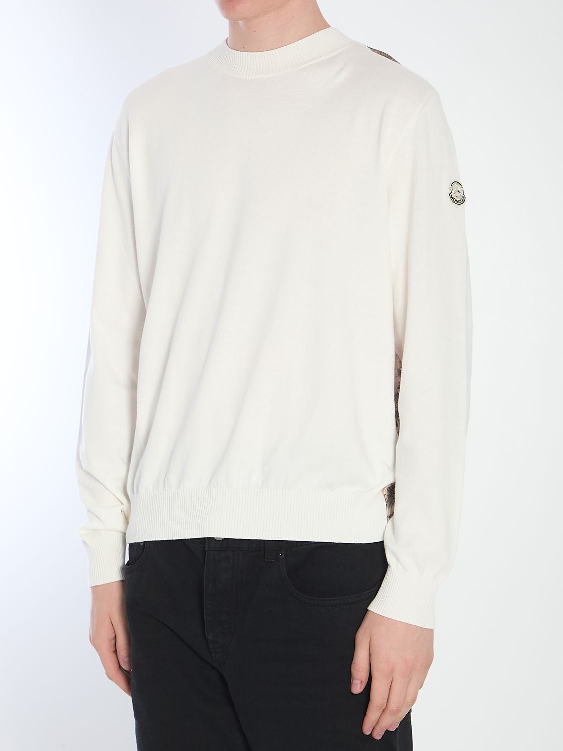 MONCLER GENIUS Classic Logo Print Crew Neck Jumper for Men