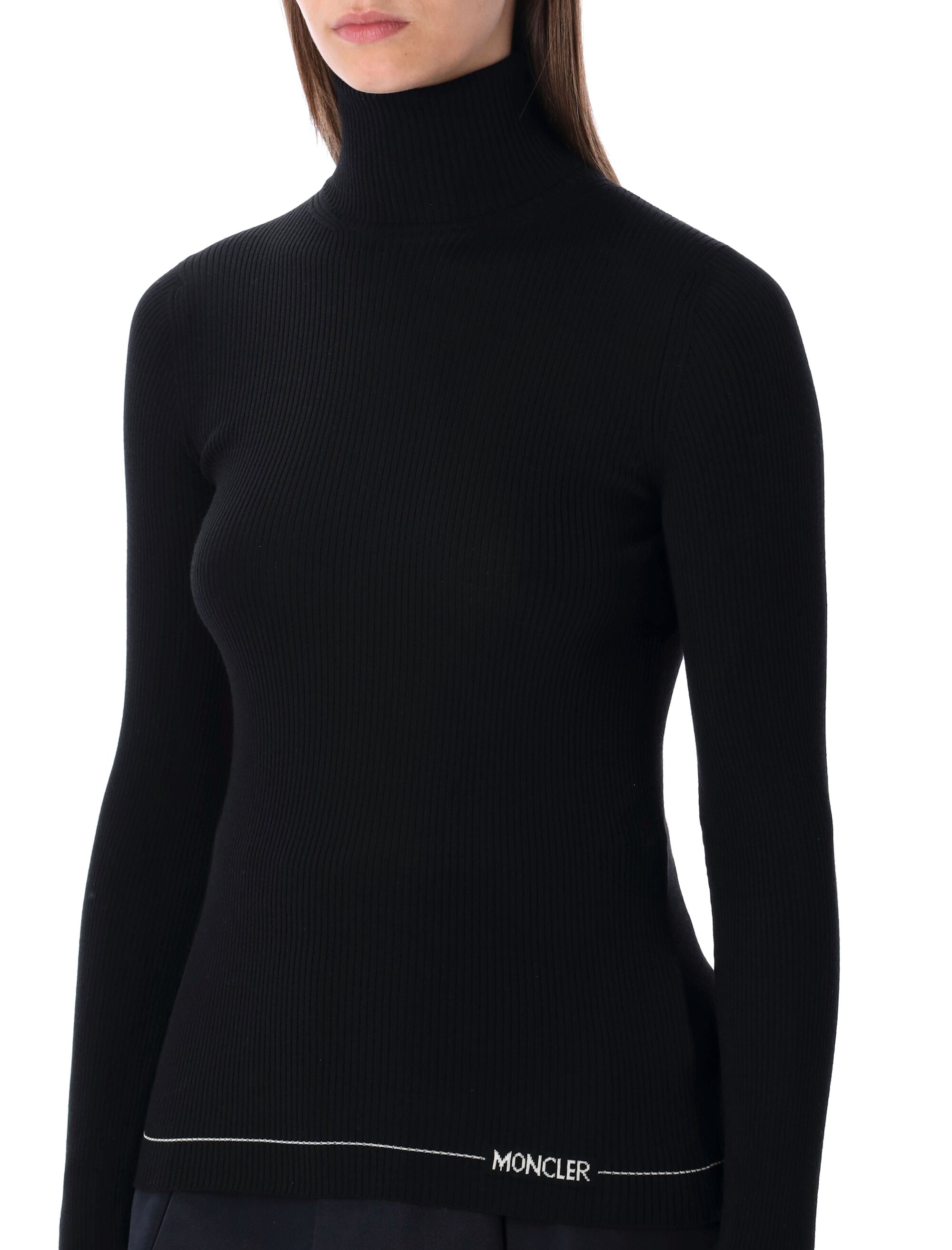 MONCLER Women's Slim Fit Wool Polo Neck Jumper