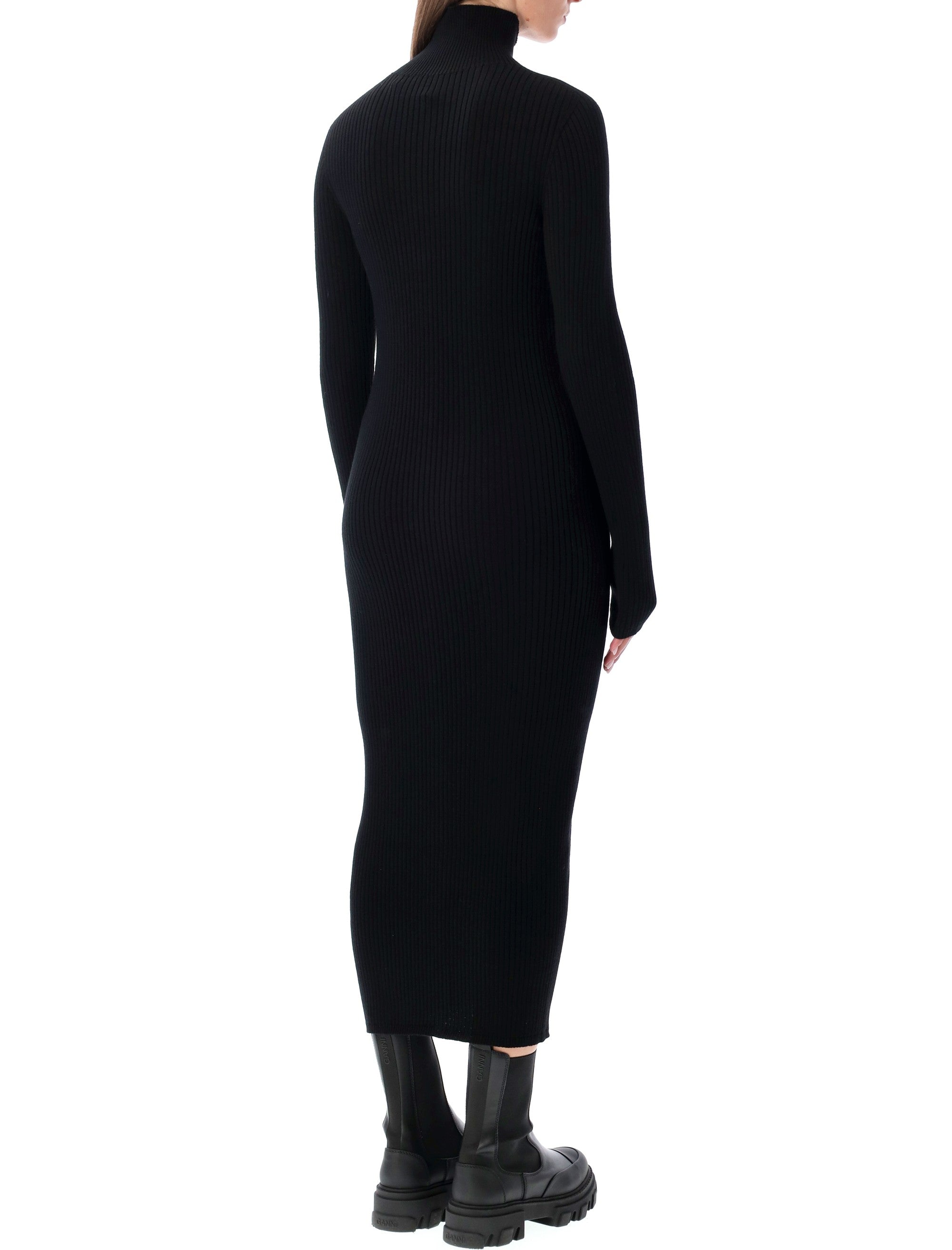 MONCLER GENIUS Futuristic Elegance Wool Maxi Turtleneck Dress - Size S