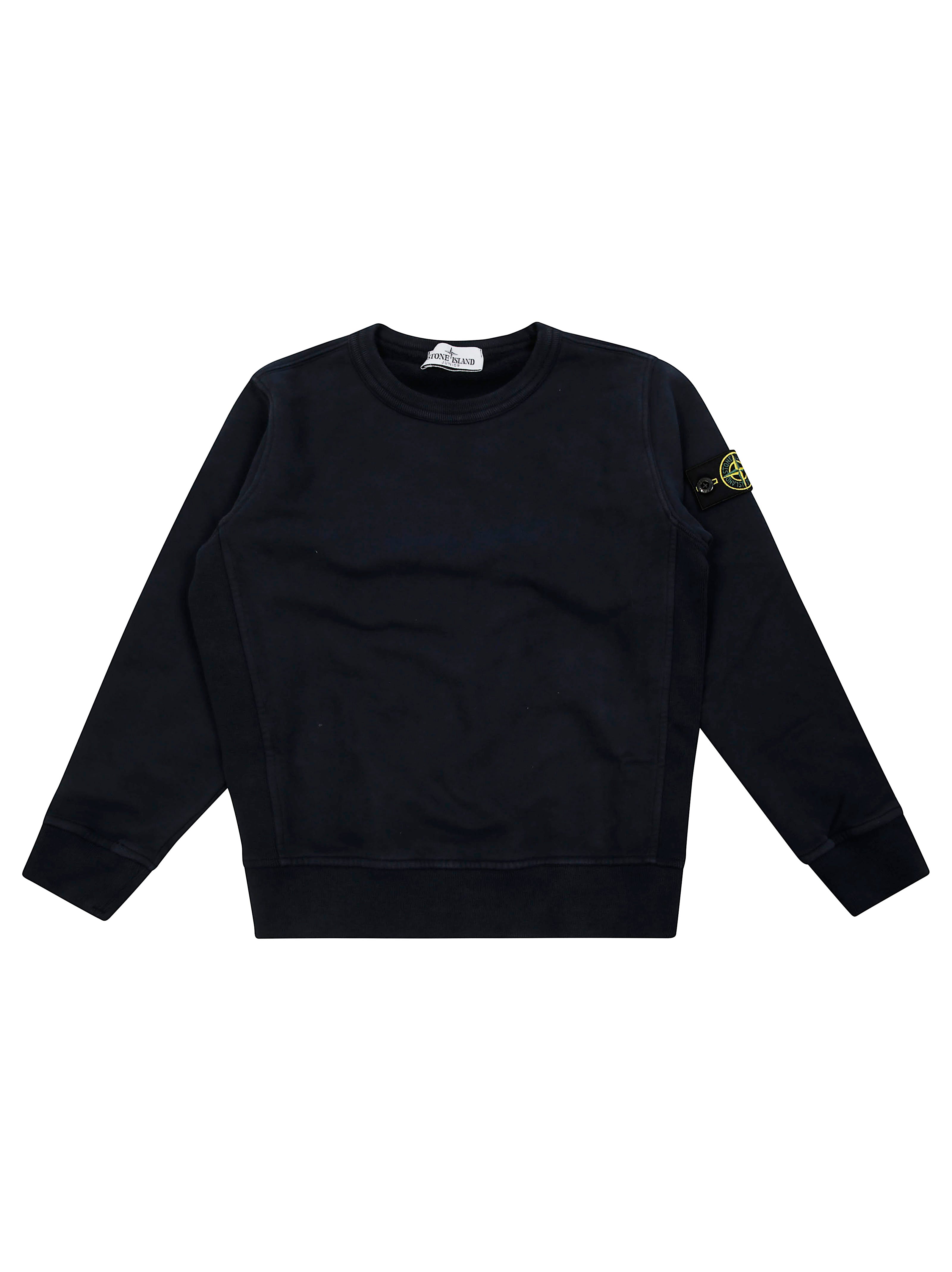 STONE ISLAND Basic Crewneck Sweatshirt with Logo Badge