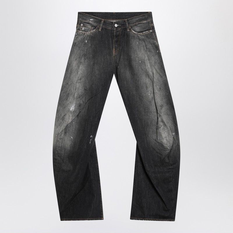 ACNE STUDIOS Loose Fit Mini Jeans with Wide-Cut Leg