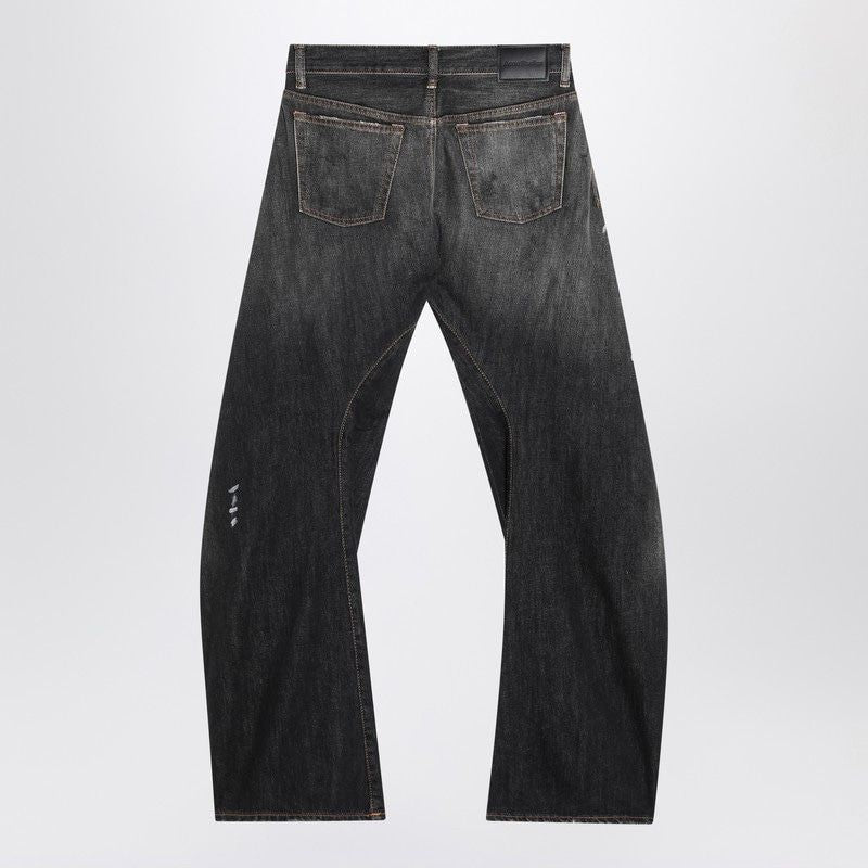ACNE STUDIOS Loose Fit Mini Jeans with Wide-Cut Leg
