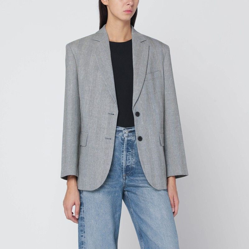 ANINE BING Oversized Herringbone Blazer